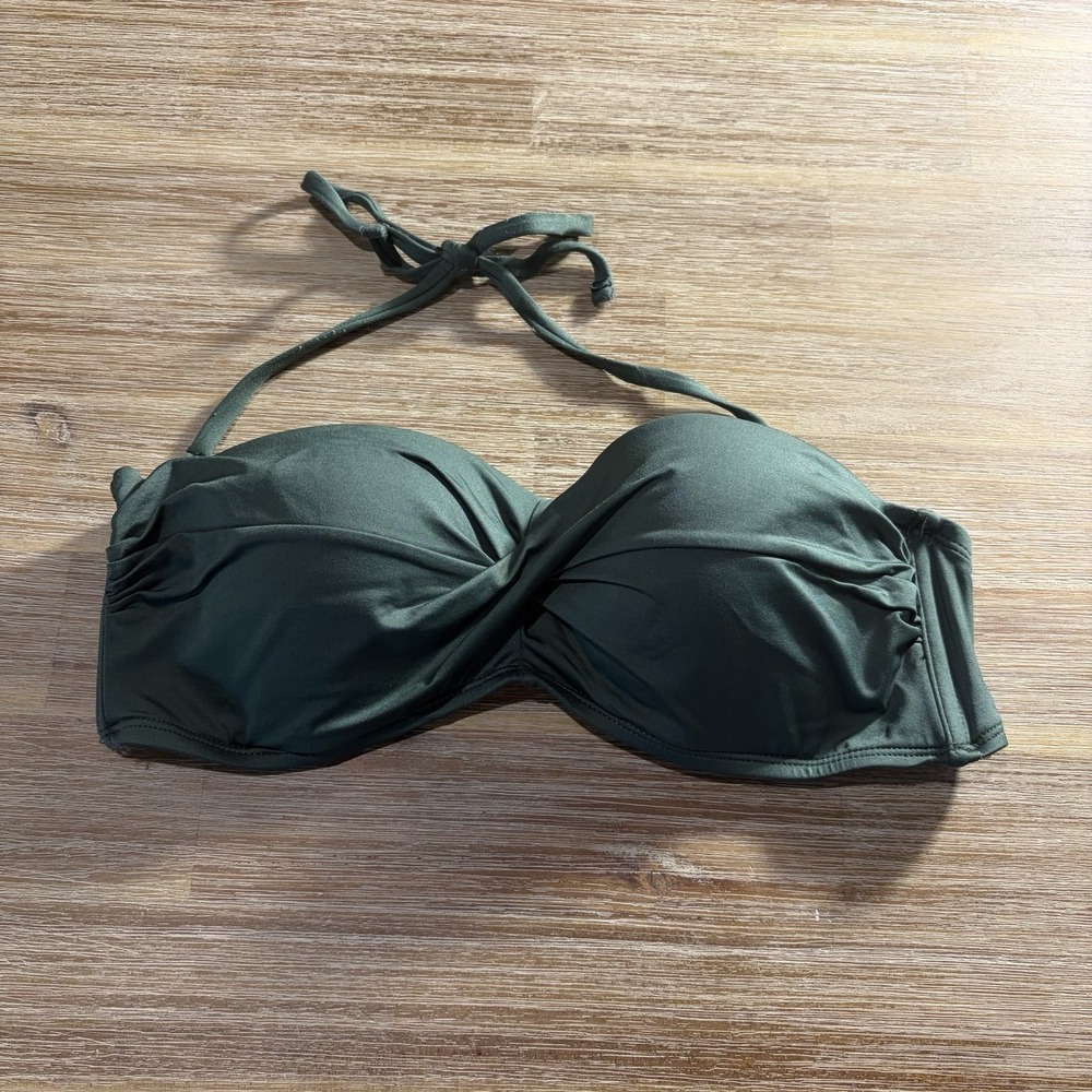 Kona Sol Women's Halter Bikini Top Green Size Large